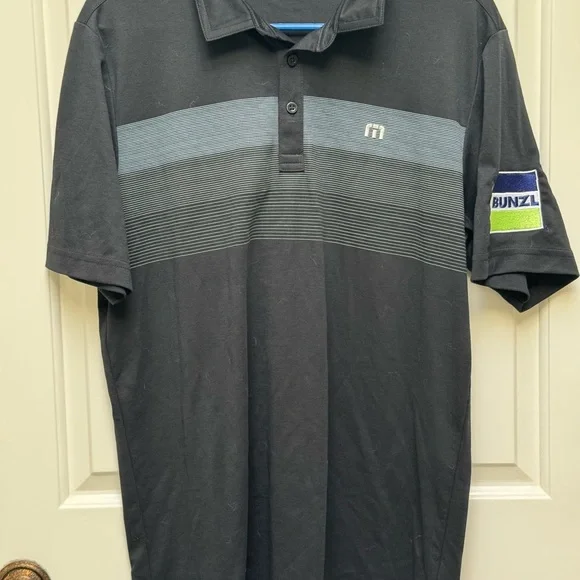 Travis Mathew Black and Gray Polo Shirt for Men - Picture 9 of 9